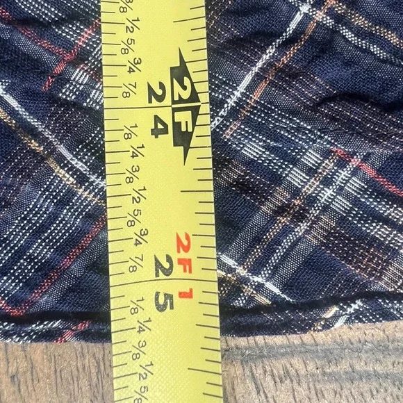 Veronica Beard Sz 4 Ashlynn Plaid Button Up Blouse Navy Blue Pearl Snap Academia - Picture 9 of 11